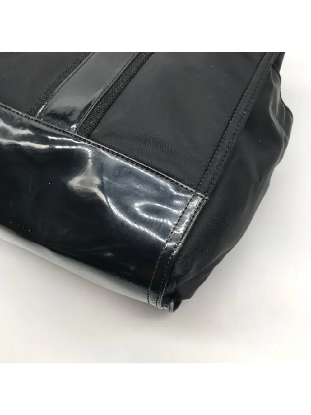 Tory Burch Black Nylon And Patent Leather Ella Tote Bag